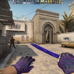 Driver Gloves Imperial Plaid and Bayonet Doppler sapphire