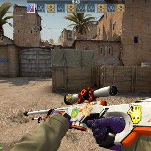 AWP Asiimov Crown (Foil) and Gloves Imperial Plaid