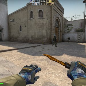 Butterfly Knife Tiger Tooth + Specialist Gloves Mogul