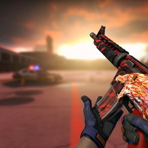M4A4 Howl (Factory New) 0.03 with  iBUYPOWER (Holo) Katowice 2014 + Specialist Gloves  Fade
