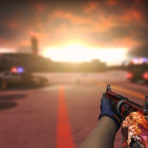 M4A4 Howl (Factory New) 0.03 with  iBUYPOWER (Holo) Katowice 2014 + Specialist Gloves  Fade