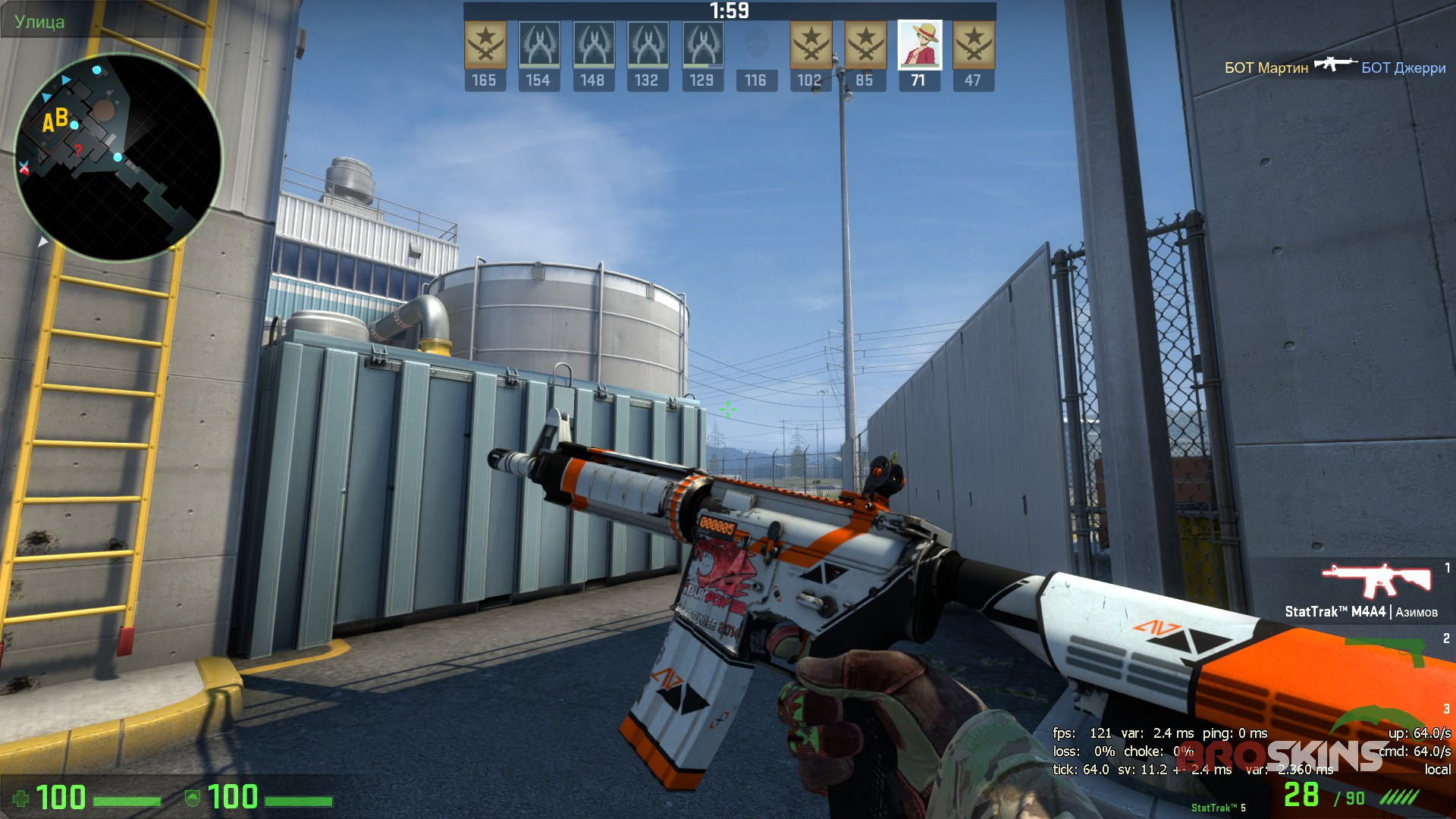 Bronze Morph and StatTrak™ M4A4  Asiimov with iBUYPOWER (Holo) Katowice 2014