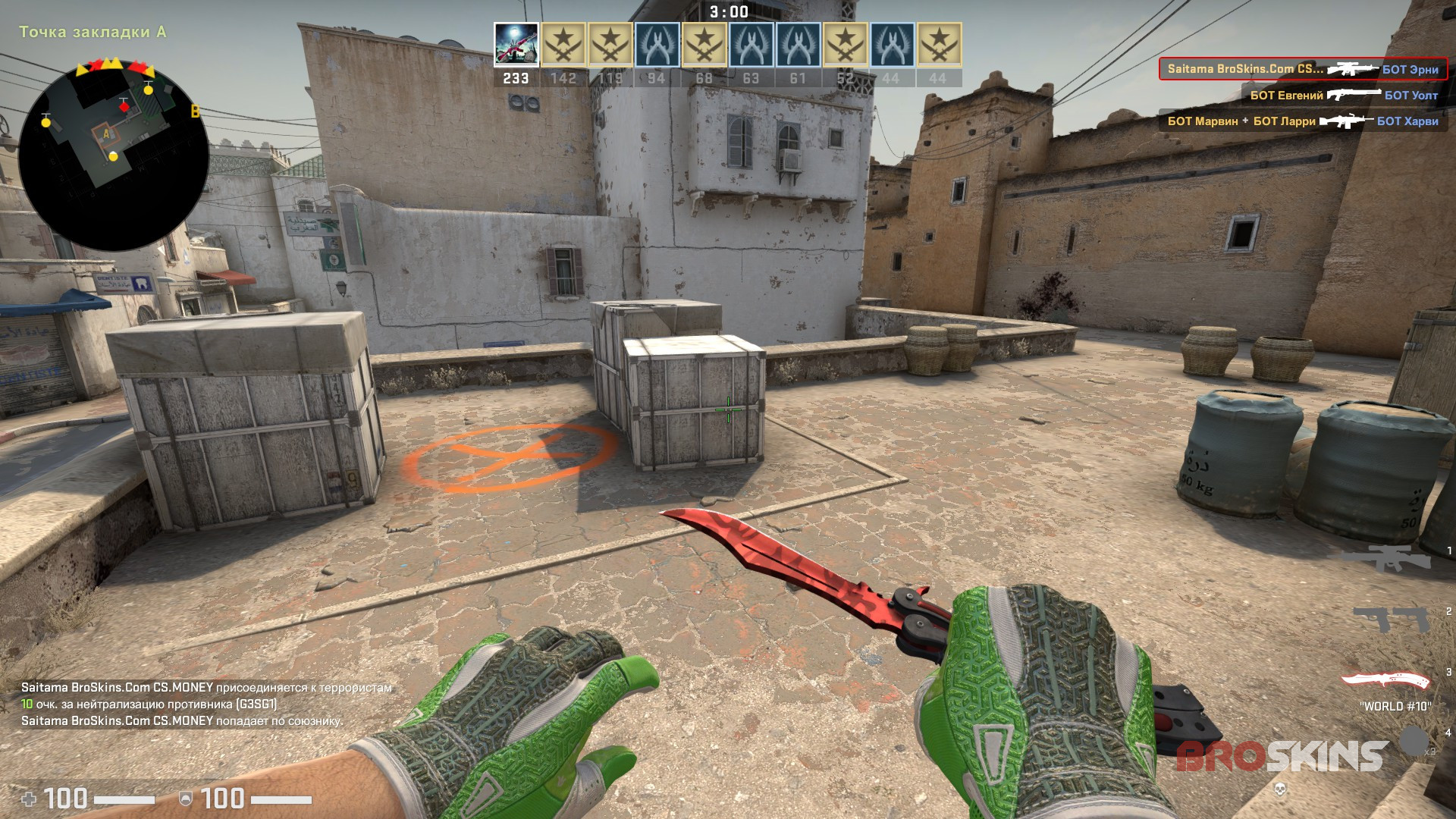 Butterfly Knife Slaughter + Sport Gloves Hedge Maze Factory New