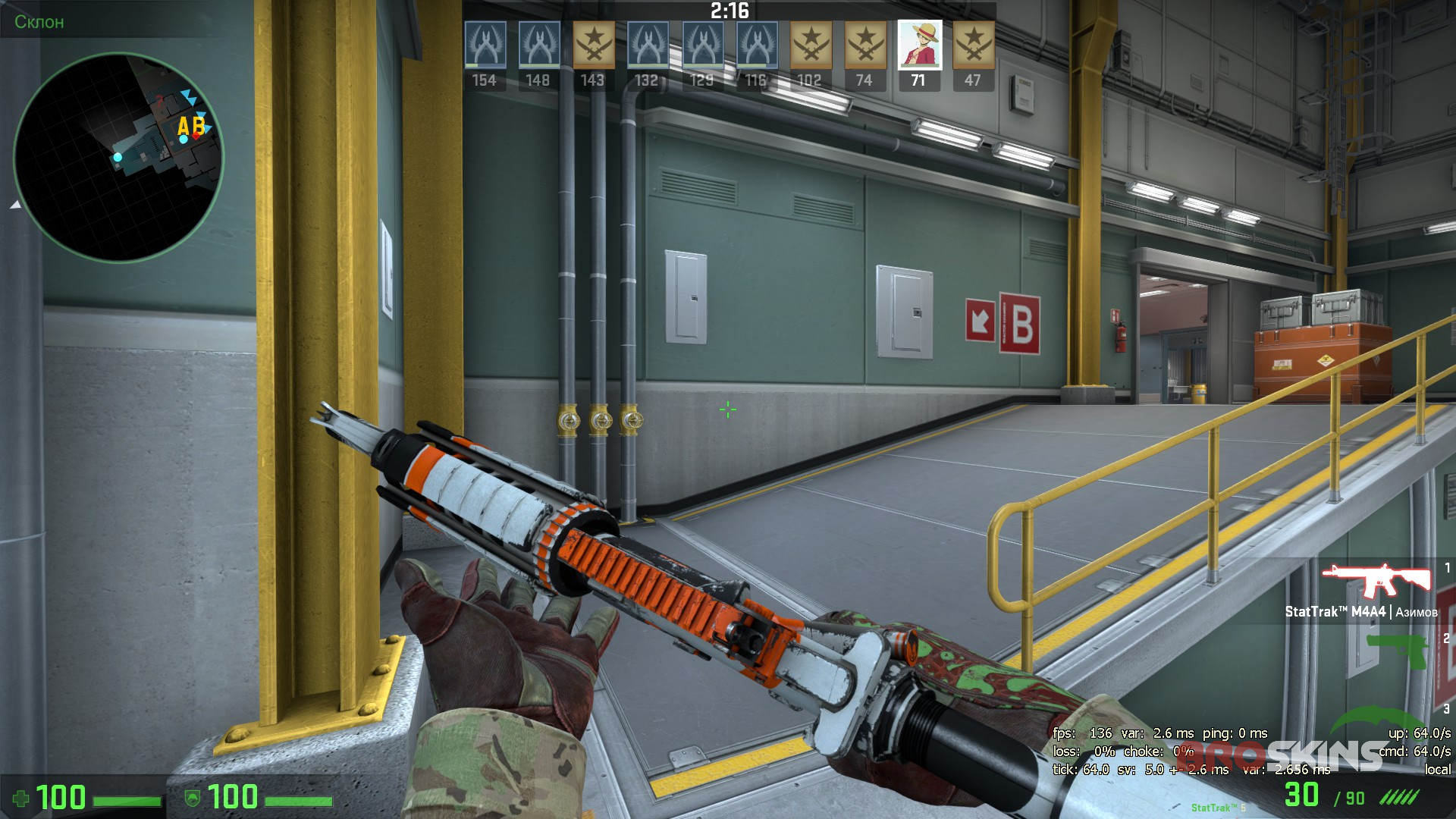 Sport Gloves Bronze Morph  and M4A4  Asiimov with iBUYPOWER (Holo) Katowice 2014