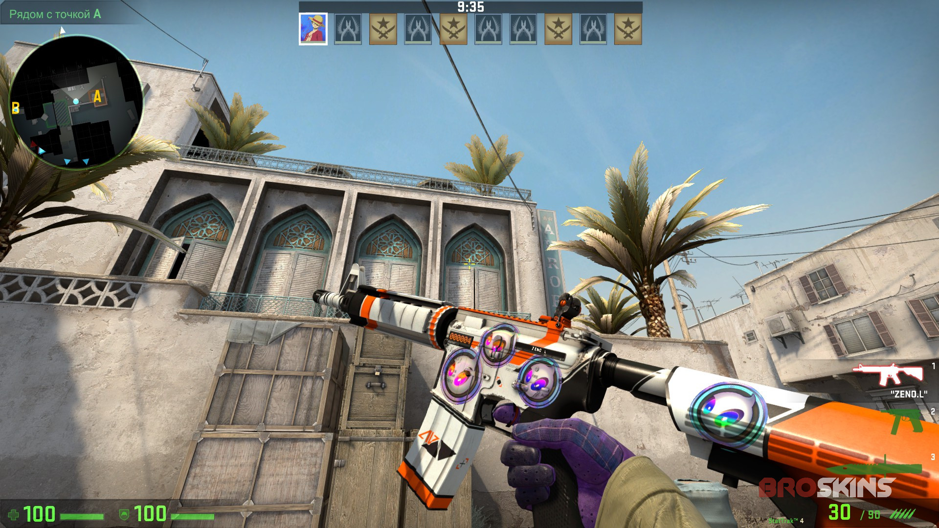 StatTrak™ M4A4 Asiimov and Gloves Imperial Plaid